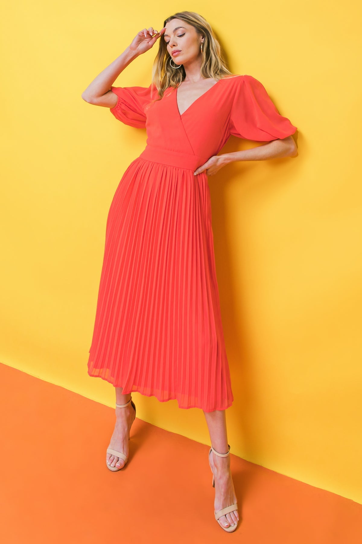 WORD TO THE WISE WOVEN MIDI DRESS Flying Tomato